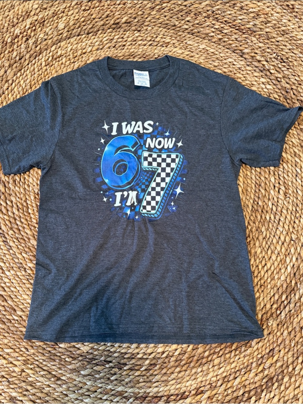Never Worn Kids 'I Was 6 Now I'm 7' Graphic Tee -